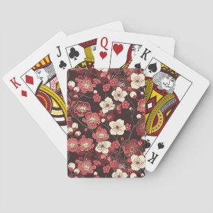 Elegante kersenbloesem naadloos patroon (16) pokerkaarten