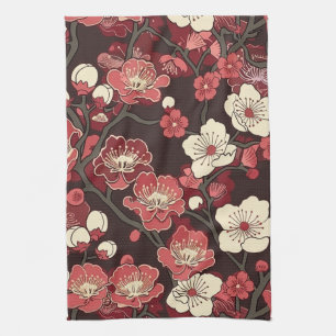 Elegante kersenbloesem naadloos patroon (16) theedoek