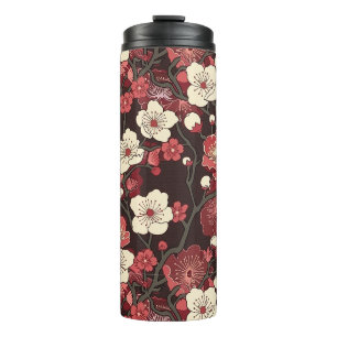 Elegante kersenbloesem naadloos patroon (16) thermosbeker