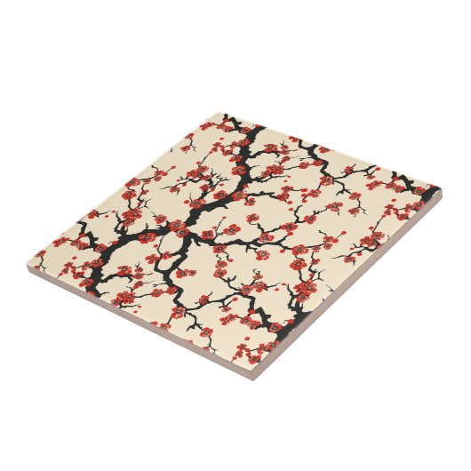 Elegante kersenbloesem naadloos patroon (1) tegeltje (Zijkant)