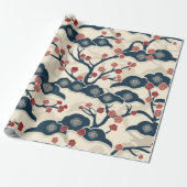 Elegante kersenbloesem naadloos patroon (2) cadeaupapier (Uitgerold)