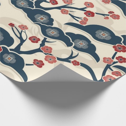 Elegante kersenbloesem naadloos patroon (2) cadeaupapier (Hoek)