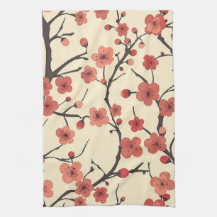 Elegante kersenbloesem naadloos patroon (4) theedoek