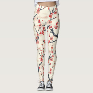 Elegante kersenbloesem naadloos patroon (5) leggings