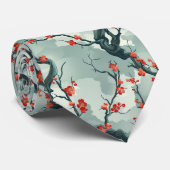 Elegante kersenbloesem naadloos patroon (7) stropdas (Opgerold)