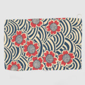 Elegante kersenbloesem naadloos patroon (8) golfhanddoek (Horizontaal)