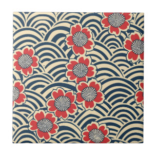 Elegante kersenbloesem naadloos patroon (8) tegeltje