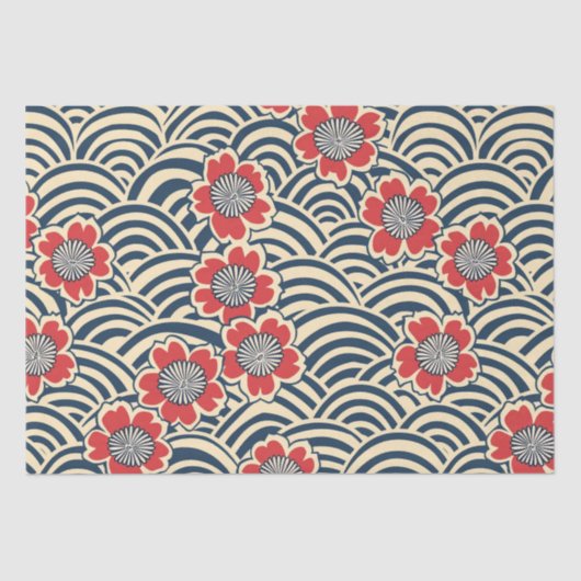 Elegante kersenbloesem naadloos patroon (8) tissuepapier (Voorkant)