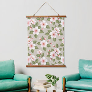 Elegante kersenbloesem naadloos patroon hangend wandkleed