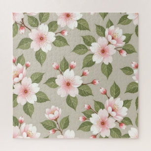 Elegante kersenbloesem naadloos patroon legpuzzel