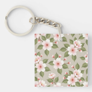Elegante kersenbloesem naadloos patroon sleutelhanger
