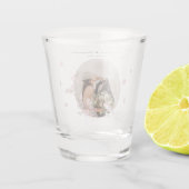 Elegante kersenbloesem Pas getrouwd trouwfoto Shot Glas (Achterkant)