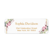 Elegante kersenbloesem retour adreslabels etiket (Voorkant)