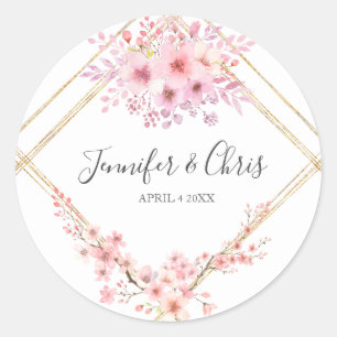 Elegante kersenbloesem ronde sticker