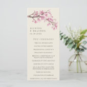 Elegante Kersenbloesem Roze Bloemige Bruiloft Programmakaart (Staand voorkant)