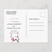 Elegante Kersenbloesem Roze  bloemige save the dat Aankondigingskaart (Achterkant)