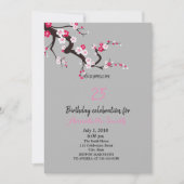 Elegante Kersenbloesem Roze Witte Bloemen Verjaard Kaart (Voorkant)