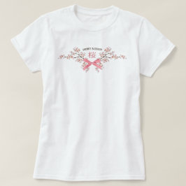 Elegante Kersenbloesem Sakura met Roze Lint Boog T-shirt