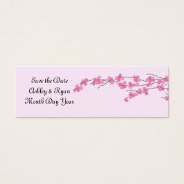 Elegante Kersenbloesem Save the Date Mini Visitekaartjes