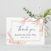 Elegante Kersenbloesem Trouw Dankjewel Bedankkaart (Staand voorkant)