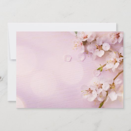 Elegante Kersenbloesem Trouwuitnodigingen Kaart (Achterkant)