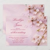Elegante Kersenbloesem Trouwuitnodigingen Kaart (Voorkant / Achterkant)