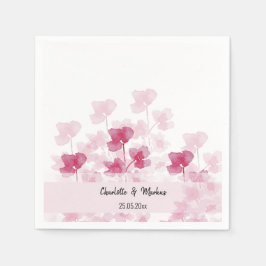 Elegante Kersenbloesem Waterverf Handgeschilderd Servet