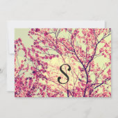 Elegante kersenbloesems op rustiek Blauwgroen Kaart (Achterkant)