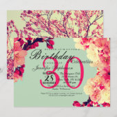 Elegante kersenbloesems op rustiek Blauwgroen Kaart (Voorkant / Achterkant)