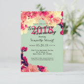 Elegante kersenbloesems op rustiek Blauwgroen Kaart (Staand voorkant)