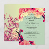 Elegante kersenbloesems op rustiek Blauwgroen Kaart (Voorkant / Achterkant)