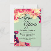 Elegante Kersenbloesems op Rustieke Teal Bedankkaart (Voorkant)