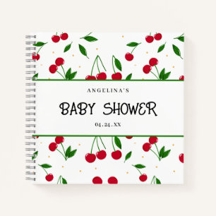 Elegante kersenpatroon baby shower cadeau lijst notitieboek