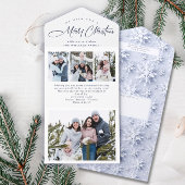 Elegante kerst 4 foto begroeting vakantie Kaart