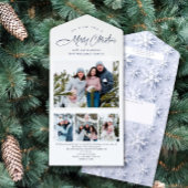 Elegante kerst 4 foto begroeting vakantie Kaart