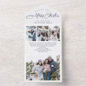 Elegante kerst 4 foto begroeting vakantie Kaart (Binnen)