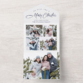 Elegante kerst 5 foto begroeting vakantie Kaart (Binnen)