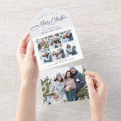 Elegante kerst 7 foto begroeting vakantie Kaart (Afscheurbaar)