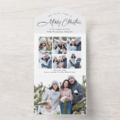 Elegante kerst 7 foto begroeting vakantie Kaart (Binnen)