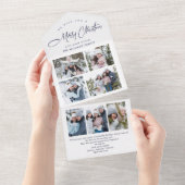 Elegante kerst 7 foto begroeting vakantie Kaart (Afscheurbaar)