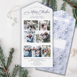 Elegante kerst 7 foto begroeting vakantie Kaart