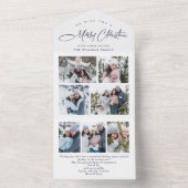 Elegante kerst 7 foto begroeting vakantie Kaart (Binnen)