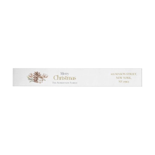 Elegante Kerst Adres Label Sticker (Individueel)