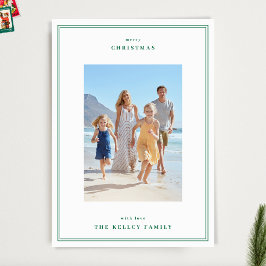 Elegante Kerst Apple Green Eenvoudige Foto Lijst Feestdagenkaart