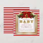 Elegante Kerst Baby Shower Kaart (Voorkant / Achterkant)