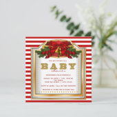Elegante Kerst Baby Shower Kaart (Staand voorkant)
