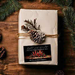 Elegante Kerst Bijbel Verse Licht van de Wereld Rechthoekige Sticker
