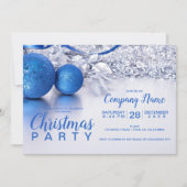 Elegante kerst blauwe bal ijs bedrijf kaart (Voorkant)