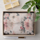 Elegante Kerst Bloemen & Bessen Roze Decoupage Tissuepapier (Geschenk)