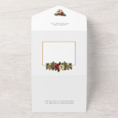 Elegante Kerst Bloemen Bogen Foto All In One Uitnodiging (Buitenkant)